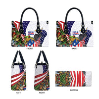 United States Puerto Rico Leather Bag USA Curve Flag With Coqui Drum - Wonder Print Shop