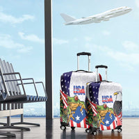 United States Puerto Rico Luggage Cover USA Curve Flag With Coqui Drum - Wonder Print Shop