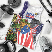 United States Puerto Rico Men Tank Top USA Curve Flag With Coqui Drum - Wonder Print Shop