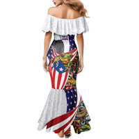 United States Puerto Rico Mermaid Dress USA Curve Flag With Coqui Drum - Wonder Print Shop