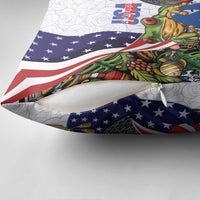 United States Puerto Rico Pillow Cover USA Curve Flag With Coqui Drum - Wonder Print Shop