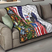 United States Puerto Rico Quilt USA Curve Flag With Coqui Drum - Wonder Print Shop