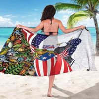 United States Puerto Rico Sarong USA Curve Flag With Coqui Drum - Wonder Print Shop