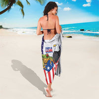 United States Puerto Rico Sarong USA Curve Flag With Coqui Drum - Wonder Print Shop