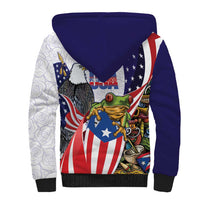 United States Puerto Rico Sherpa Hoodie USA Curve Flag With Coqui Drum - Wonder Print Shop