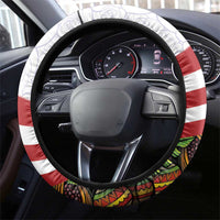 United States Puerto Rico Steering Wheel Cover USA Curve Flag With Coqui Drum - Wonder Print Shop