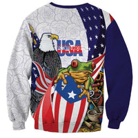 United States Puerto Rico Sweatshirt USA Curve Flag With Coqui Drum - Wonder Print Shop