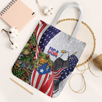 United States Puerto Rico Tote Bag USA Curve Flag With Coqui Drum - Wonder Print Shop