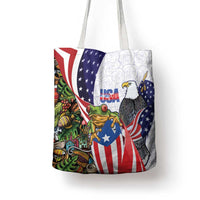 United States Puerto Rico Tote Bag USA Curve Flag With Coqui Drum - Wonder Print Shop