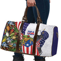 United States Puerto Rico Travel Bag USA Curve Flag With Coqui Drum - Wonder Print Shop