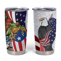 United States Puerto Rico Tumbler Cup USA Curve Flag With Coqui Drum - Wonder Print Shop