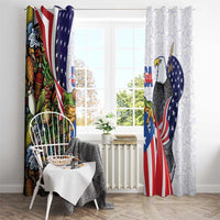 United States Puerto Rico Window Curtain USA Curve Flag With Coqui Drum - Wonder Print Shop