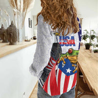 United States Puerto Rico Women Casual Shirt USA Curve Flag With Coqui Drum - Wonder Print Shop