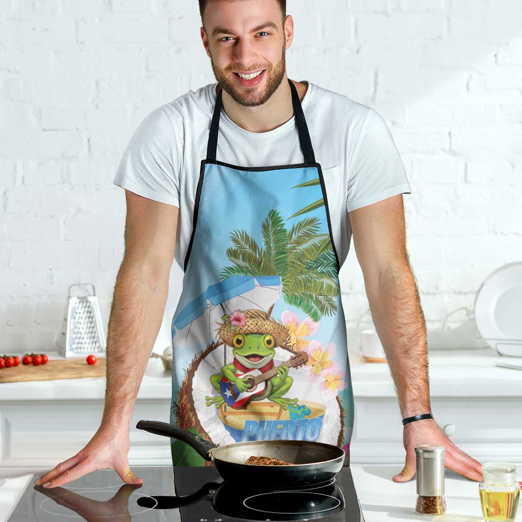 Puerto Rico Pava Coqui Apron Spirit Frog Tropical Beach Vibes - Wonder Print Shop