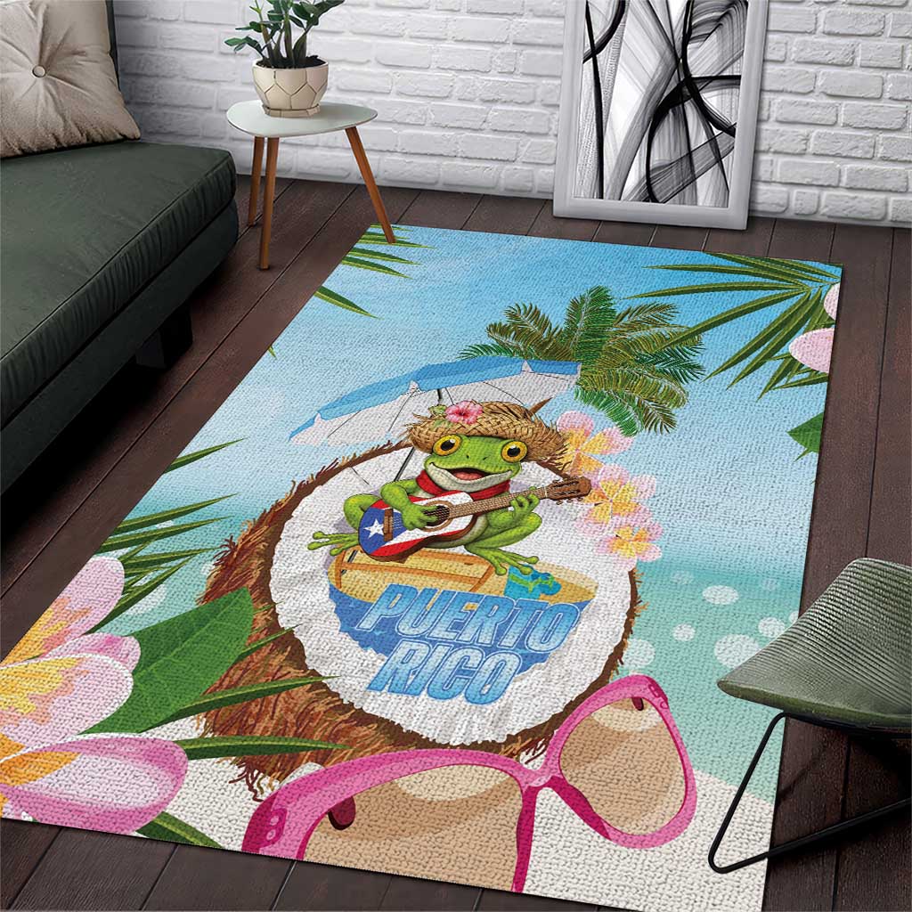 Puerto Rico Pava Coqui Area Rug Spirit Frog Tropical Beach Vibes - Wonder Print Shop
