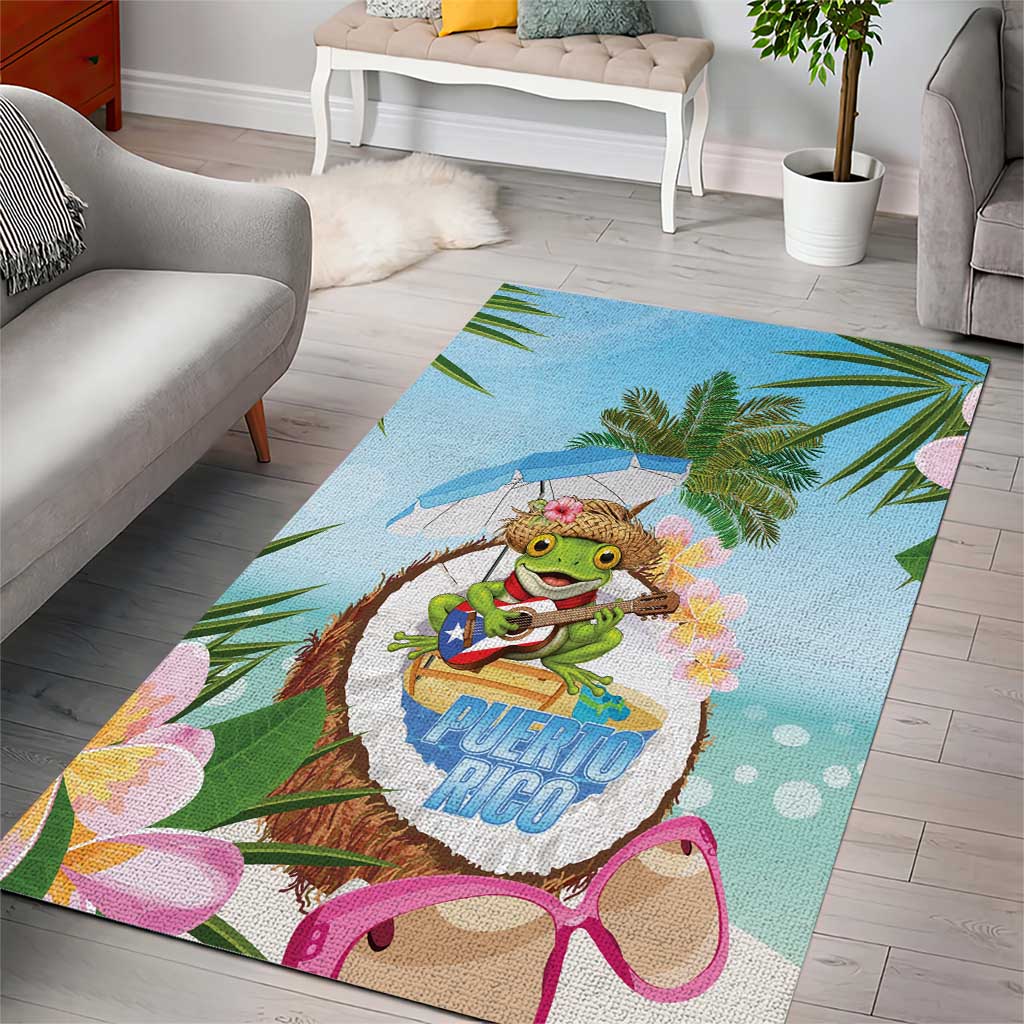 Puerto Rico Pava Coqui Area Rug Spirit Frog Tropical Beach Vibes - Wonder Print Shop