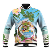 Puerto Rico Pava Coqui Baseball Jacket Spirit Frog Tropical Beach Vibes - Wonder Print Shop