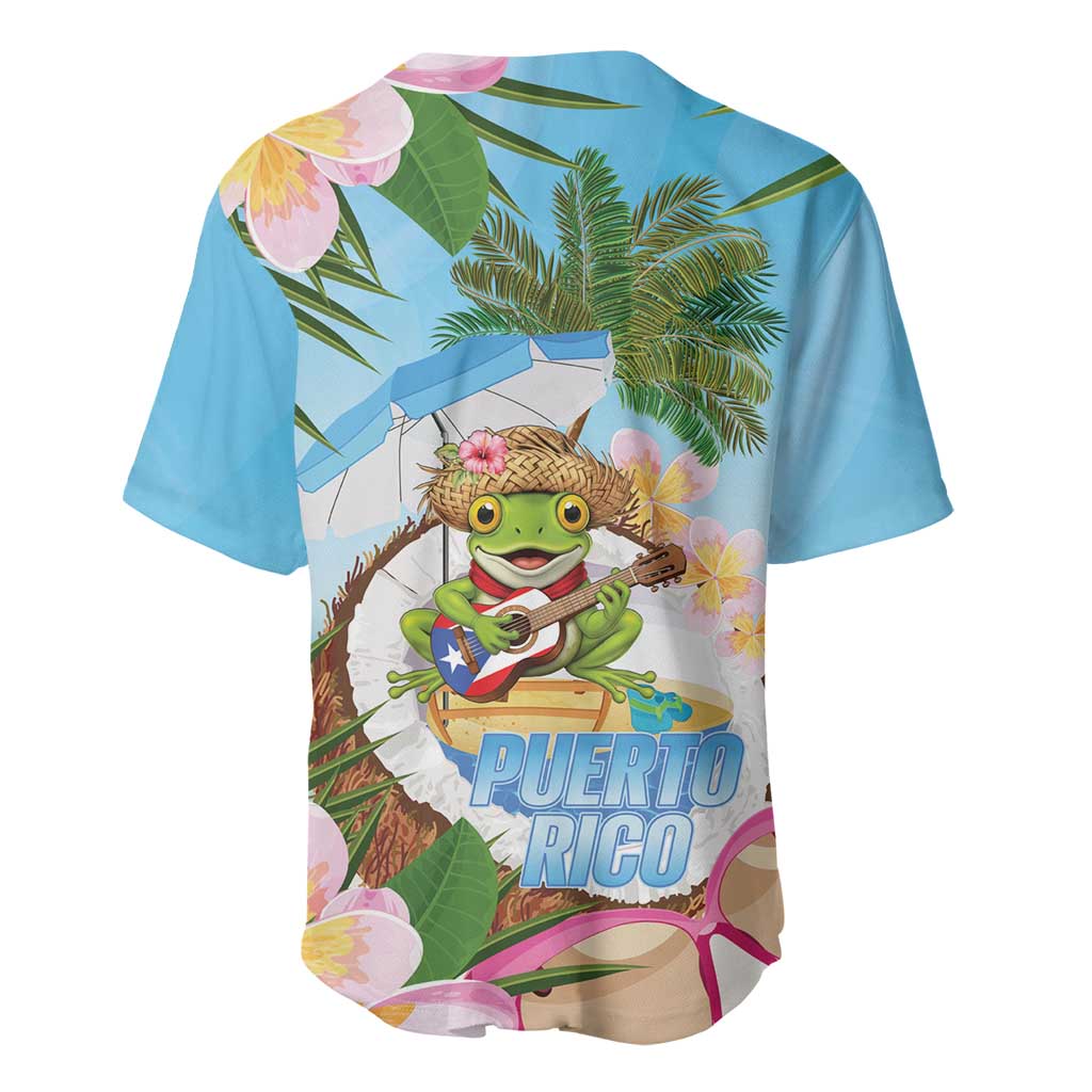 Puerto Rico Pava Coqui Baseball Jersey Spirit Frog Tropical Beach Vibes - Wonder Print Shop