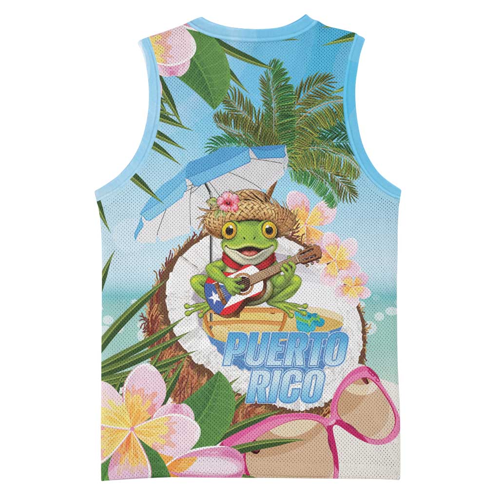 Puerto Rico Pava Coqui Basketball Jersey Spirit Frog Tropical Beach Vibes - Wonder Print Shop
