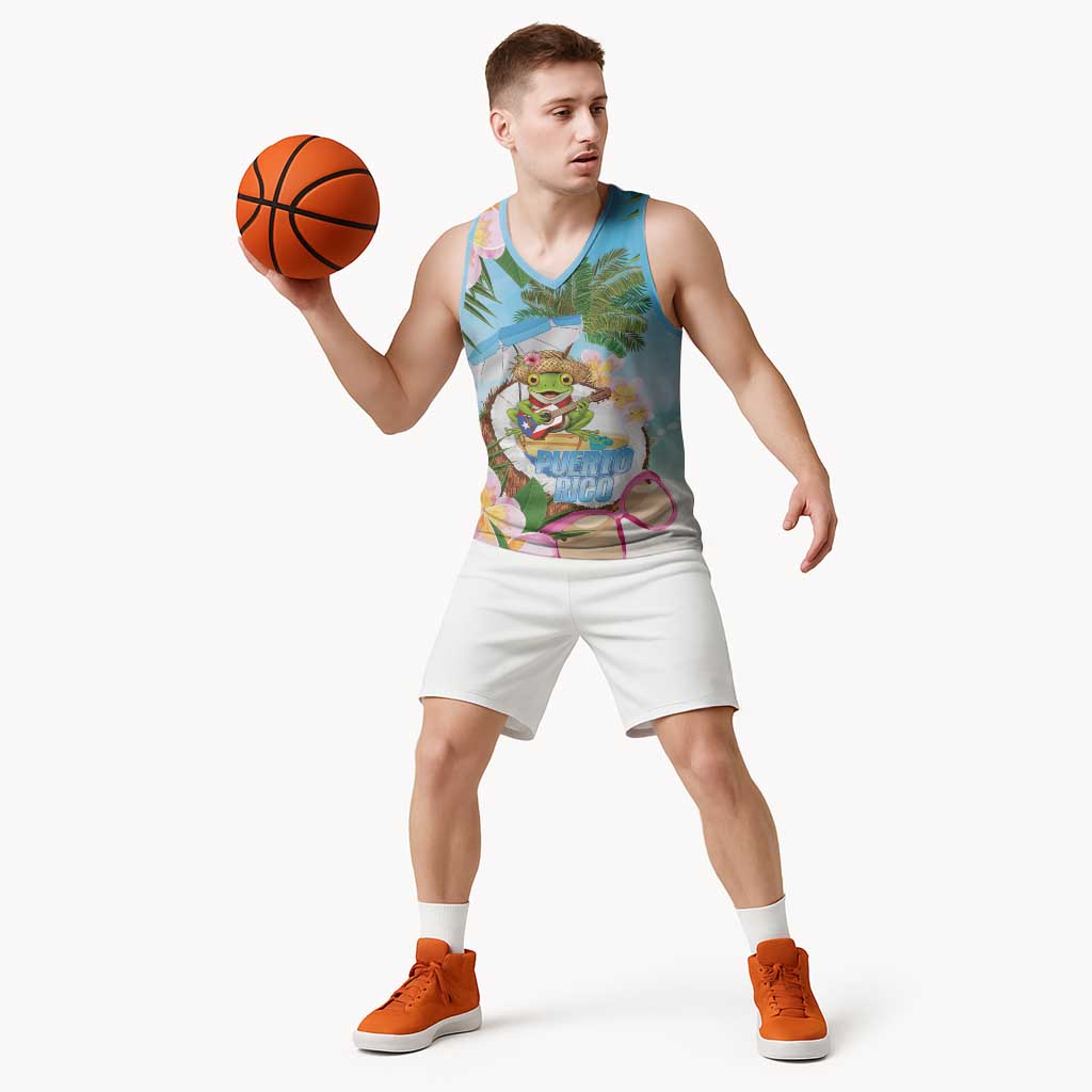 Puerto Rico Pava Coqui Basketball Jersey Spirit Frog Tropical Beach Vibes - Wonder Print Shop