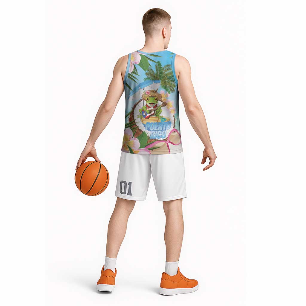 Puerto Rico Pava Coqui Basketball Jersey Spirit Frog Tropical Beach Vibes - Wonder Print Shop
