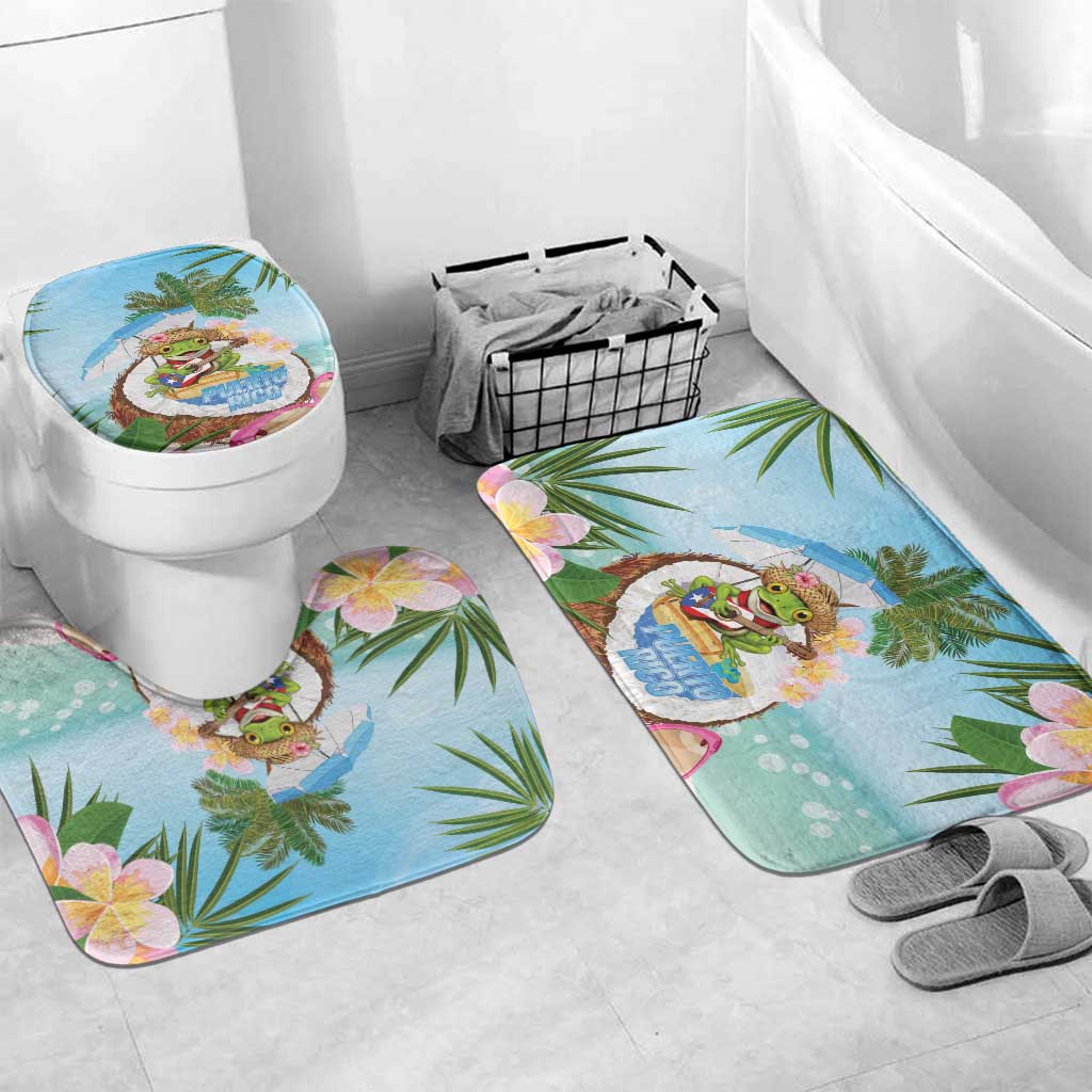 Puerto Rico Pava Coqui Bathroom Set Spirit Frog Tropical Beach Vibes - Wonder Print Shop