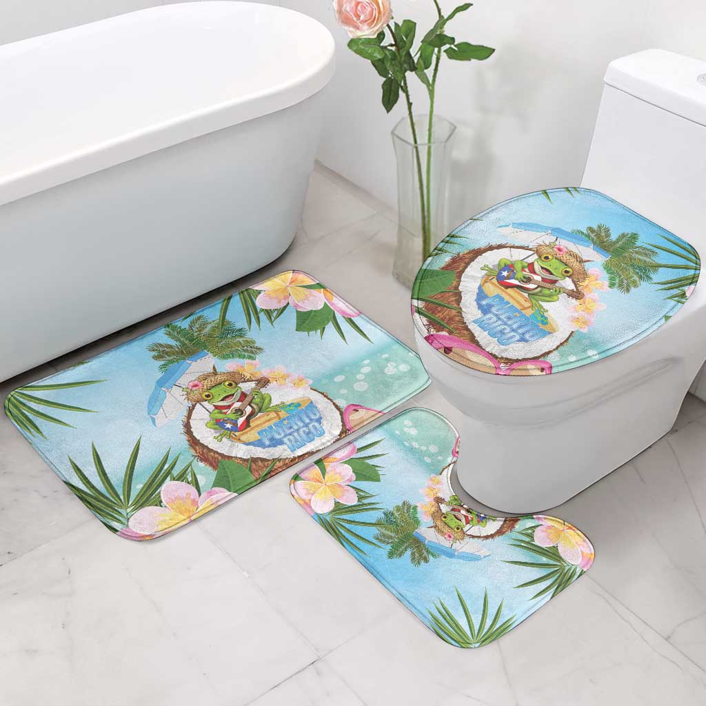 Puerto Rico Pava Coqui Bathroom Set Spirit Frog Tropical Beach Vibes - Wonder Print Shop