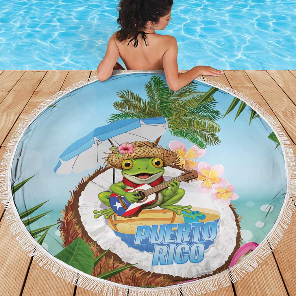 Puerto Rico Pava Coqui Beach Blanket Spirit Frog Tropical Beach Vibes - Wonder Print Shop