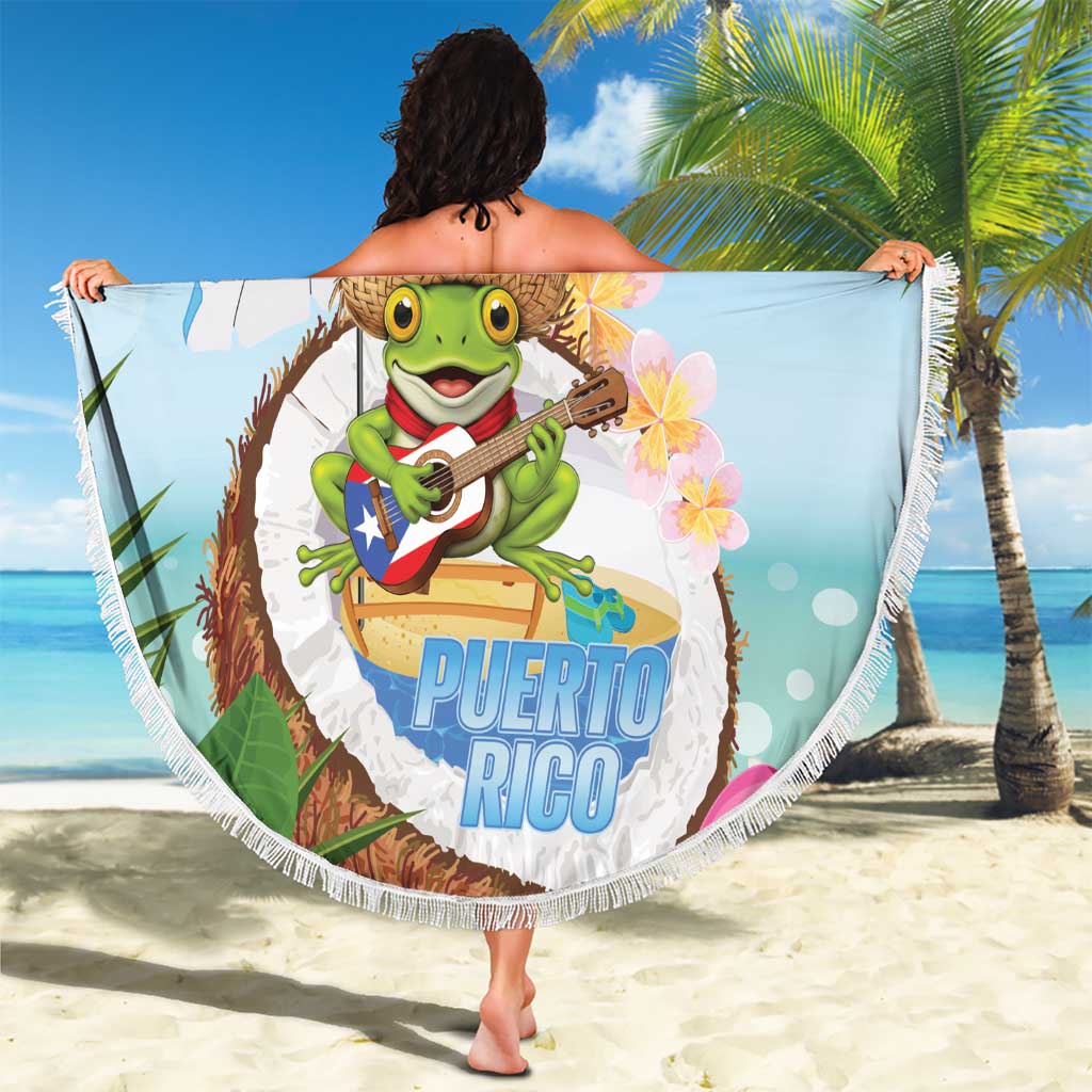 Puerto Rico Pava Coqui Beach Blanket Spirit Frog Tropical Beach Vibes - Wonder Print Shop