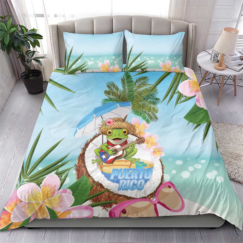 Puerto Rico Pava Coqui Bedding Set Spirit Frog Tropical Beach Vibes - Wonder Print Shop