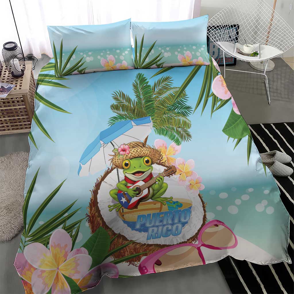 Puerto Rico Pava Coqui Bedding Set Spirit Frog Tropical Beach Vibes - Wonder Print Shop