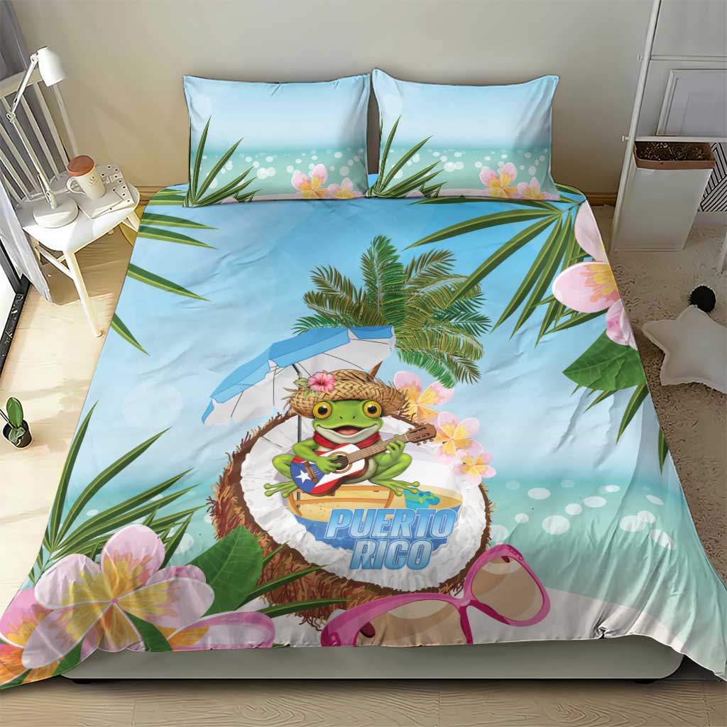 Puerto Rico Pava Coqui Bedding Set Spirit Frog Tropical Beach Vibes - Wonder Print Shop