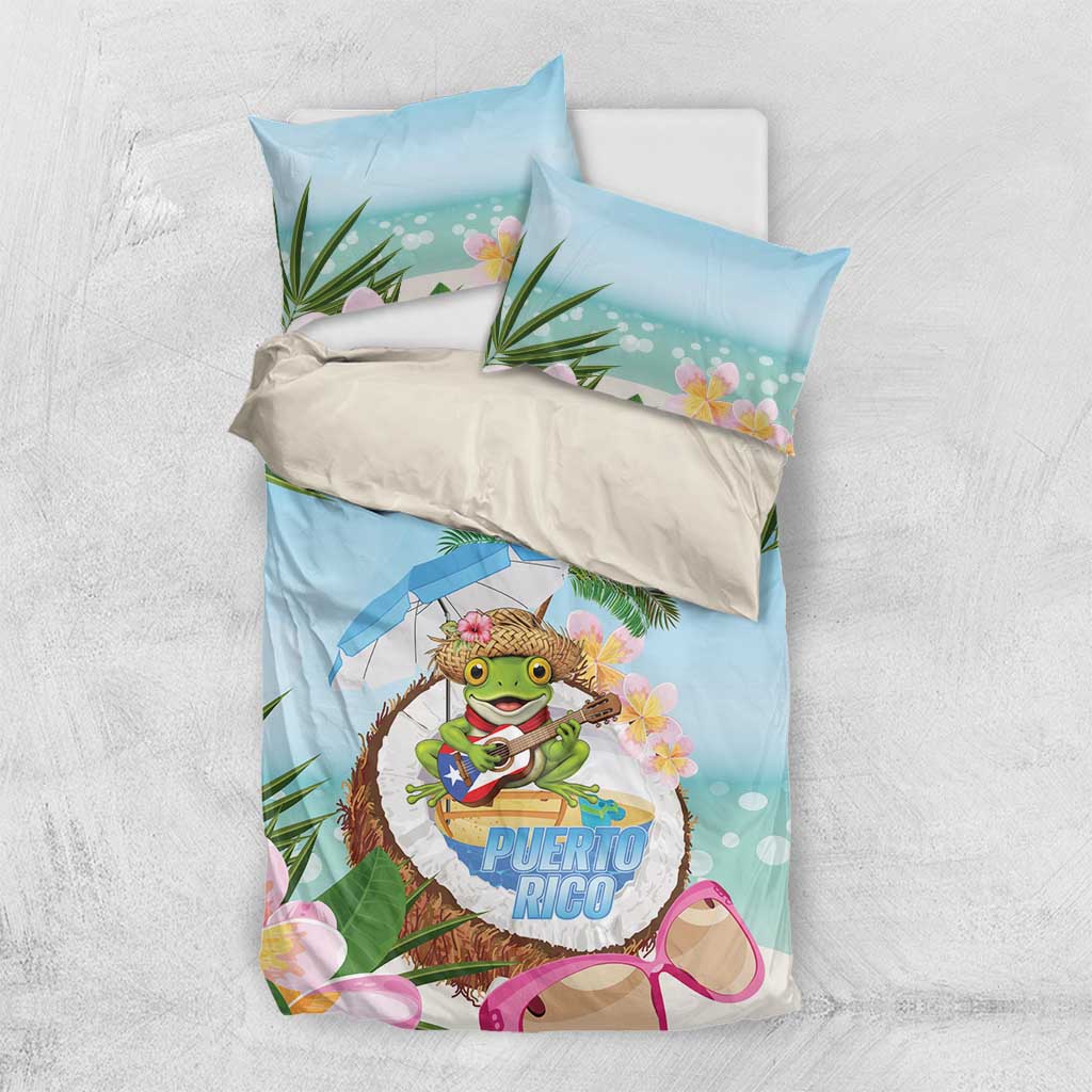 Puerto Rico Pava Coqui Bedding Set Spirit Frog Tropical Beach Vibes - Wonder Print Shop