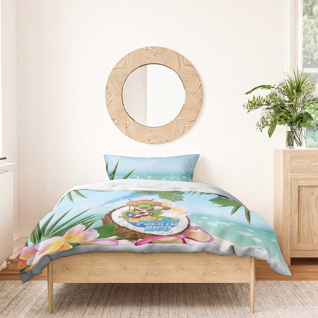 Puerto Rico Pava Coqui Bedding Set Spirit Frog Tropical Beach Vibes - Wonder Print Shop
