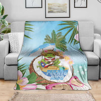 Puerto Rico Pava Coqui Blanket Spirit Frog Tropical Beach Vibes - Wonder Print Shop