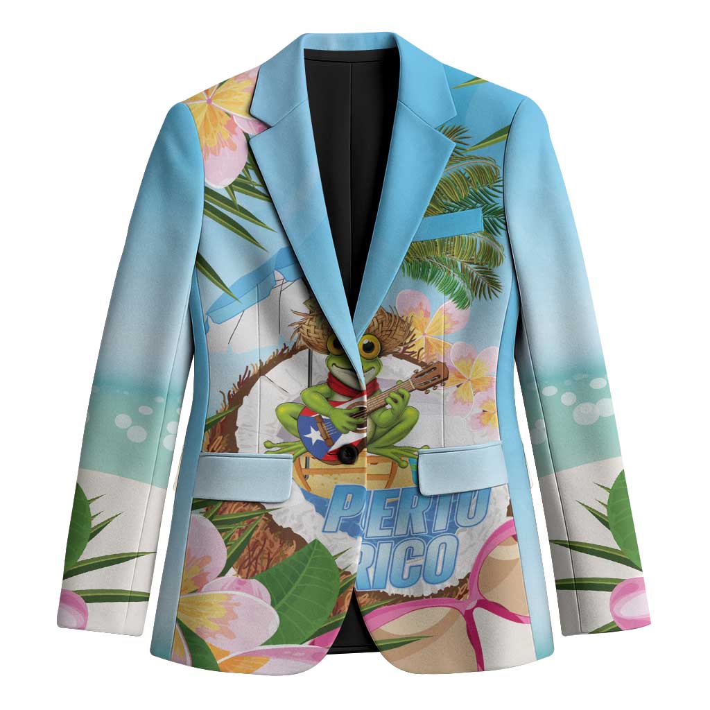 Puerto Rico Pava Coqui Blazer Spirit Frog Tropical Beach Vibes - Wonder Print Shop