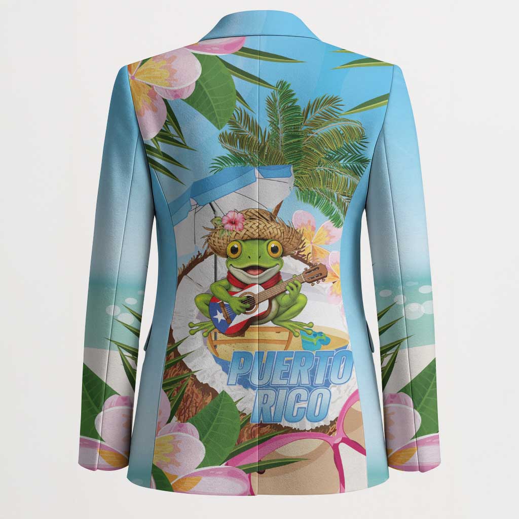 Puerto Rico Pava Coqui Blazer Spirit Frog Tropical Beach Vibes - Wonder Print Shop