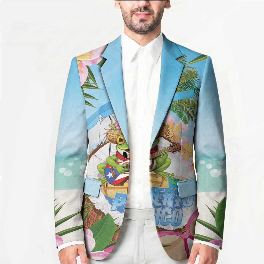 Puerto Rico Pava Coqui Blazer Spirit Frog Tropical Beach Vibes - Wonder Print Shop