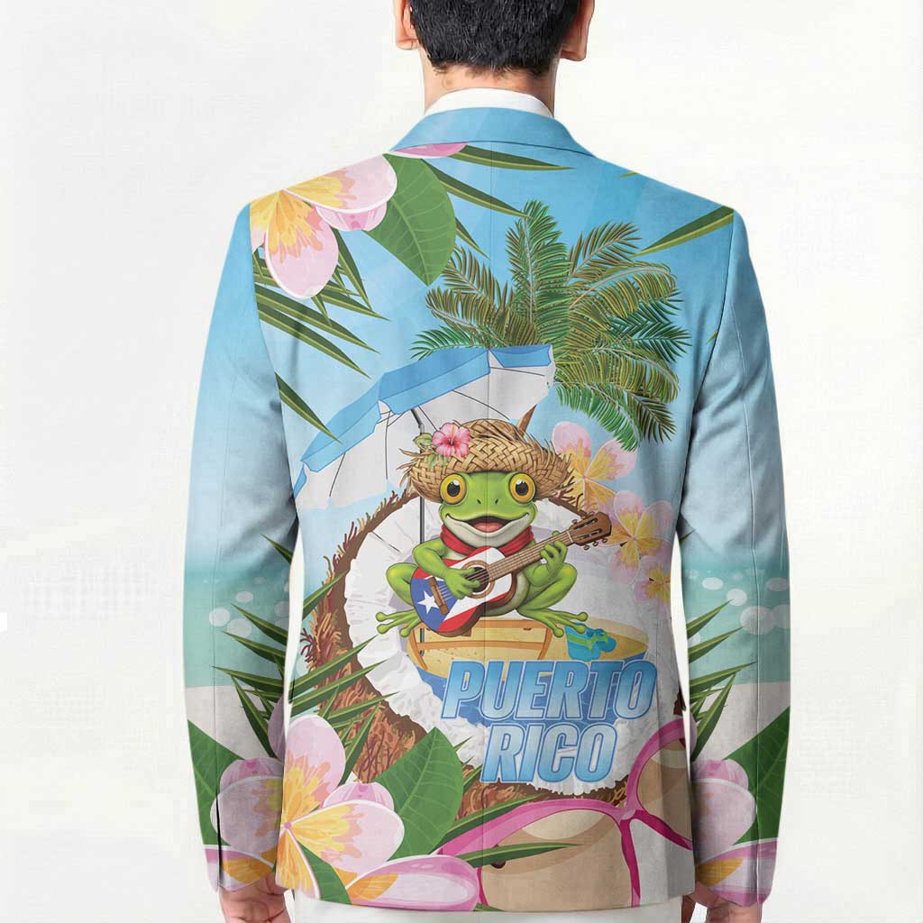 Puerto Rico Pava Coqui Blazer Spirit Frog Tropical Beach Vibes - Wonder Print Shop
