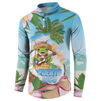 Puerto Rico Pava Coqui Button Sweatshirt Spirit Frog Tropical Beach Vibes - Wonder Print Shop