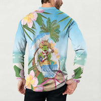 Puerto Rico Pava Coqui Button Sweatshirt Spirit Frog Tropical Beach Vibes - Wonder Print Shop