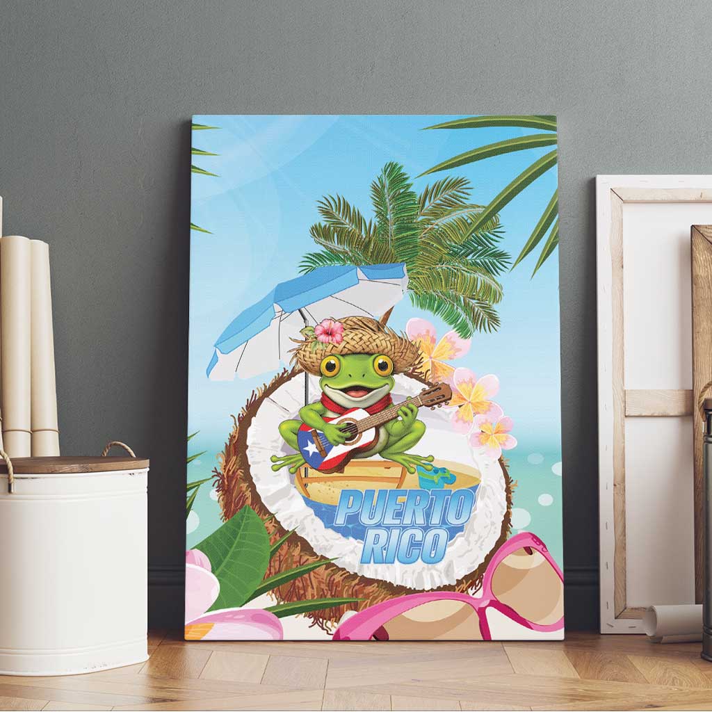 Puerto Rico Pava Coqui Canvas Wall Art Spirit Frog Tropical Beach Vibes - Wonder Print Shop