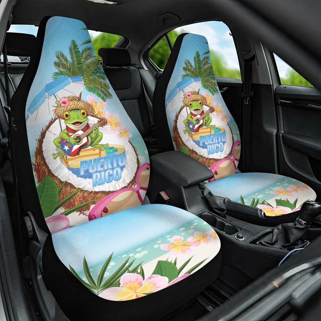 Puerto Rico Pava Coqui Car Seat Cover Spirit Frog Tropical Beach Vibes - Wonder Print Shop