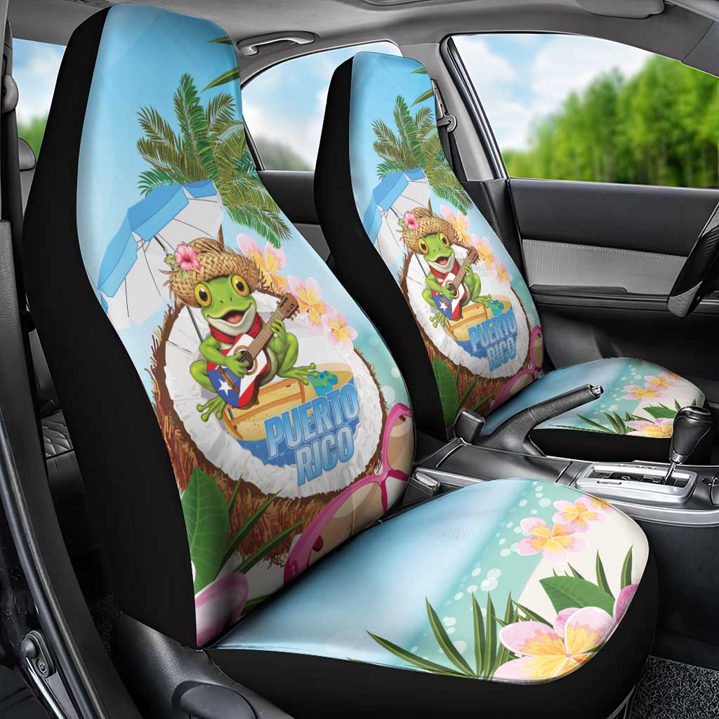 Puerto Rico Pava Coqui Car Seat Cover Spirit Frog Tropical Beach Vibes - Wonder Print Shop