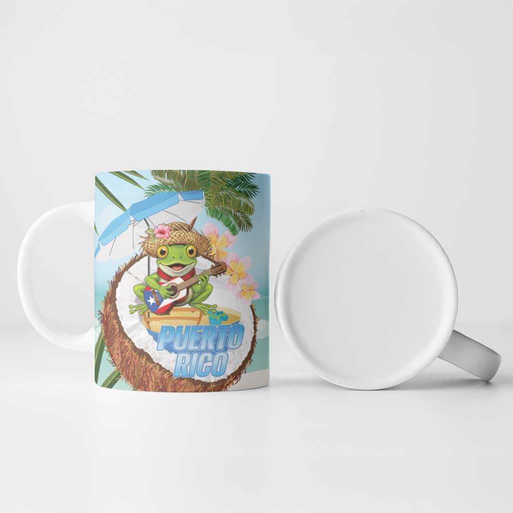 Puerto Rico Pava Coqui Ceramic Mug Spirit Frog Tropical Beach Vibes - Wonder Print Shop