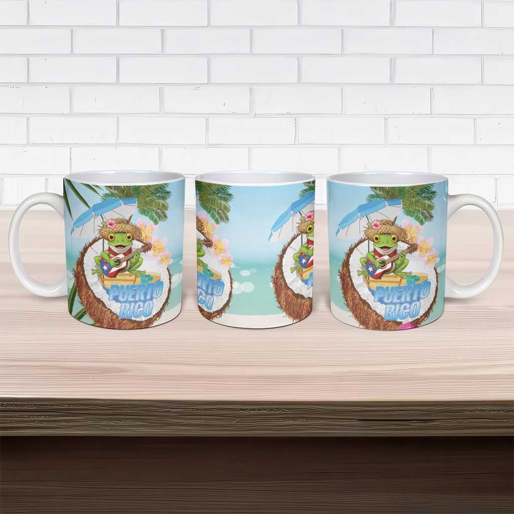 Puerto Rico Pava Coqui Ceramic Mug Spirit Frog Tropical Beach Vibes - Wonder Print Shop