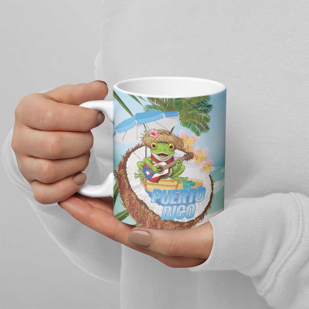 Puerto Rico Pava Coqui Ceramic Mug Spirit Frog Tropical Beach Vibes - Wonder Print Shop
