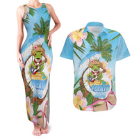 Puerto Rico Pava Coqui Couples Matching Tank Maxi Dress and Hawaiian Shirt Spirit Frog Tropical Beach Vibes - Wonder Print Shop