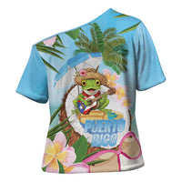 Puerto Rico Pava Coqui Cross Shoulder Shirt Spirit Frog Tropical Beach Vibes - Wonder Print Shop