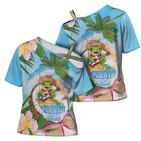 Puerto Rico Pava Coqui Cross Shoulder Shirt Spirit Frog Tropical Beach Vibes - Wonder Print Shop